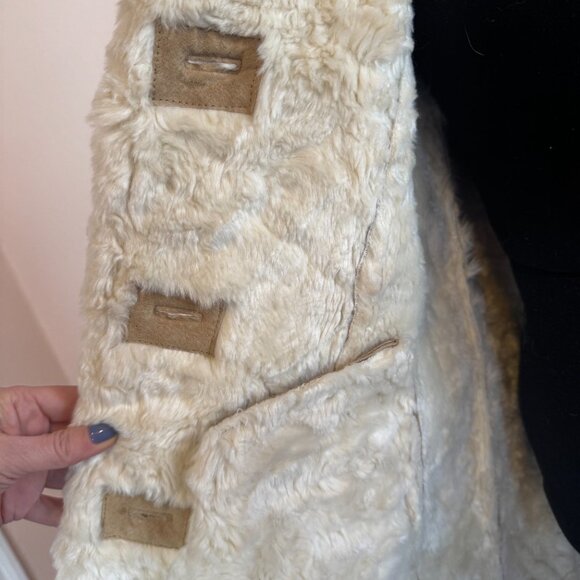 Vintage Wilson Leather tan suede Penny Lane coat with shearling trim Large - Picture 8 of 12